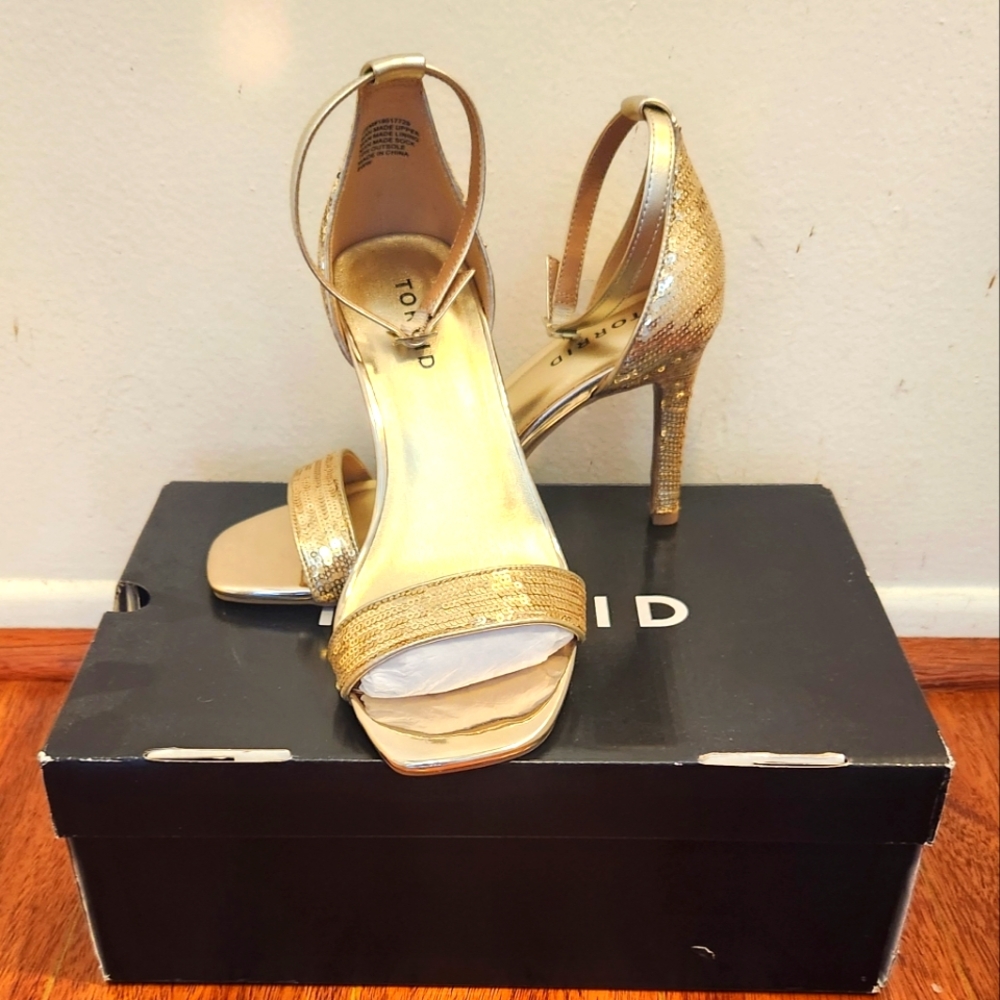 Gold Strappy Heels
